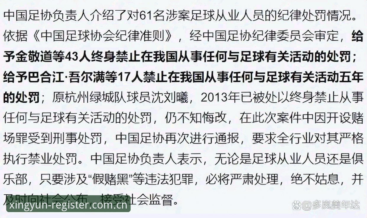 杏运平台下载 中国足协第三批禁足名单公布,65人受罚背后揭示了什么?